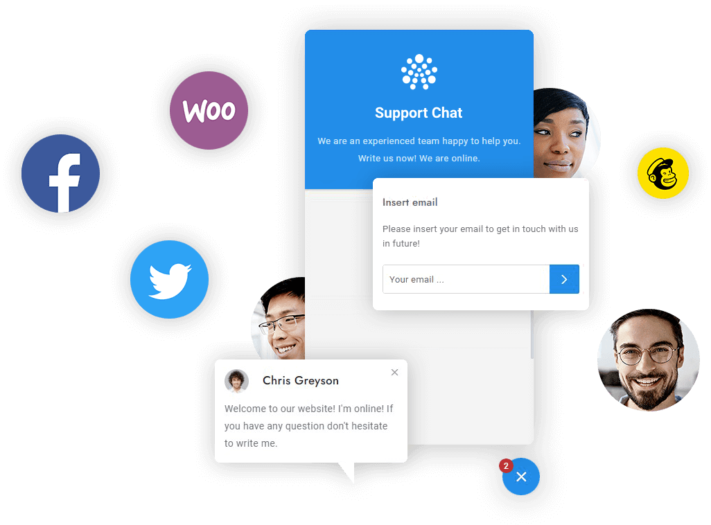 Support Chat marketing features